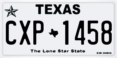TX license plate CXP1458