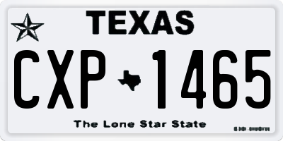 TX license plate CXP1465