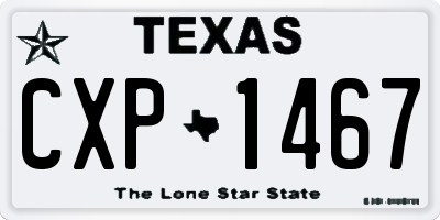 TX license plate CXP1467