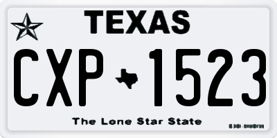 TX license plate CXP1523