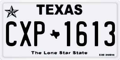 TX license plate CXP1613