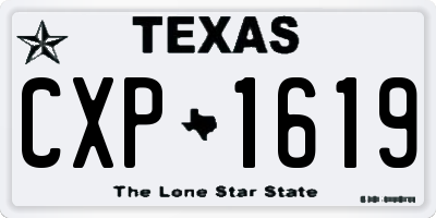 TX license plate CXP1619