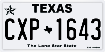 TX license plate CXP1643