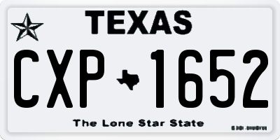 TX license plate CXP1652