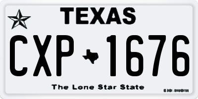 TX license plate CXP1676