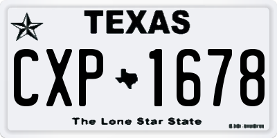 TX license plate CXP1678