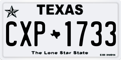 TX license plate CXP1733