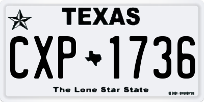 TX license plate CXP1736