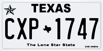 TX license plate CXP1747