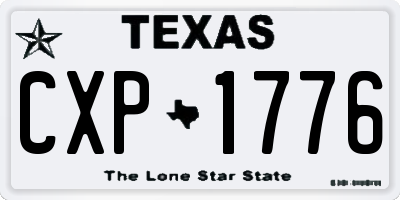 TX license plate CXP1776