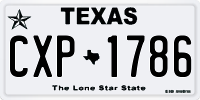 TX license plate CXP1786