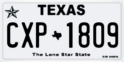 TX license plate CXP1809