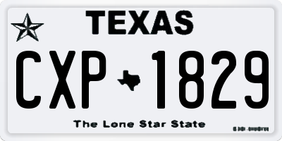 TX license plate CXP1829