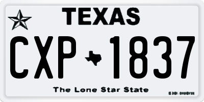 TX license plate CXP1837