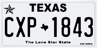 TX license plate CXP1843