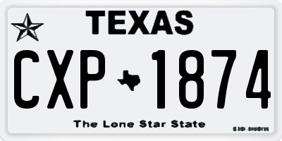 TX license plate CXP1874