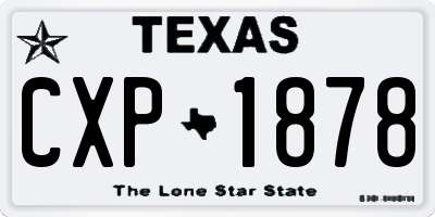 TX license plate CXP1878