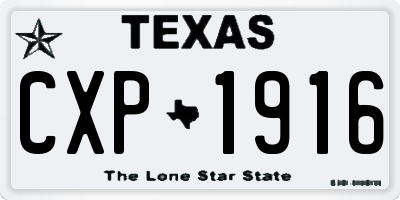 TX license plate CXP1916