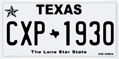 TX license plate CXP1930