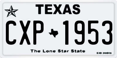 TX license plate CXP1953