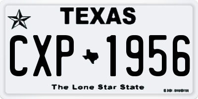 TX license plate CXP1956
