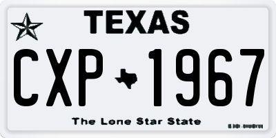 TX license plate CXP1967