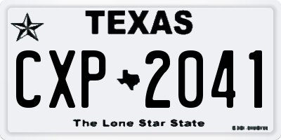 TX license plate CXP2041