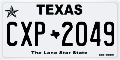 TX license plate CXP2049
