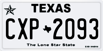 TX license plate CXP2093