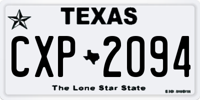 TX license plate CXP2094