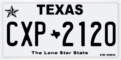 TX license plate CXP2120