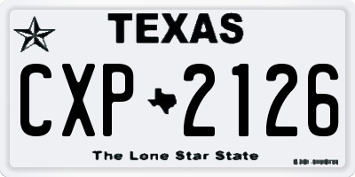 TX license plate CXP2126
