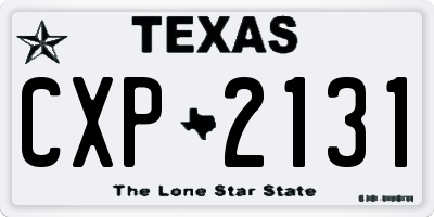 TX license plate CXP2131