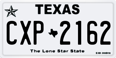 TX license plate CXP2162