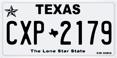 TX license plate CXP2179