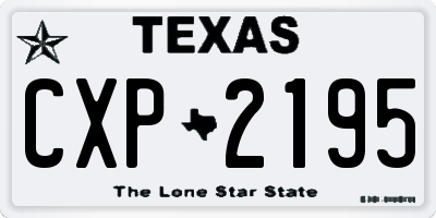 TX license plate CXP2195