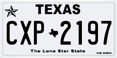TX license plate CXP2197