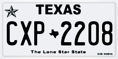 TX license plate CXP2208