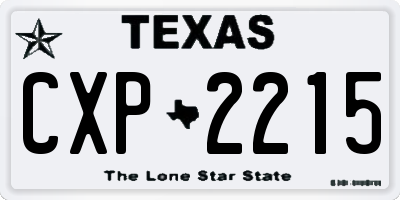 TX license plate CXP2215