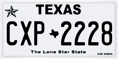 TX license plate CXP2228