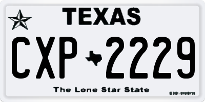 TX license plate CXP2229