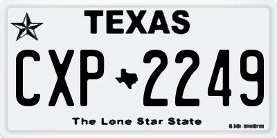 TX license plate CXP2249