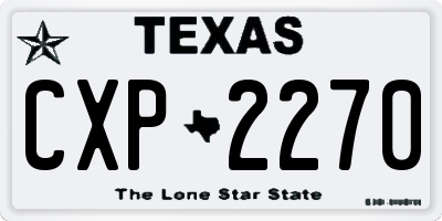 TX license plate CXP2270
