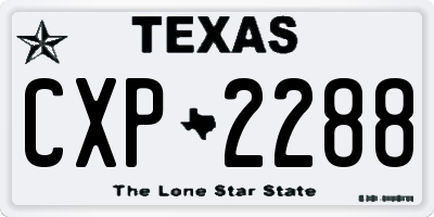 TX license plate CXP2288