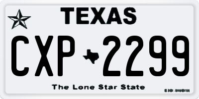 TX license plate CXP2299
