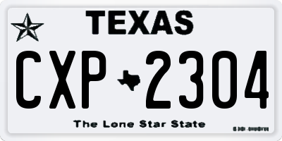 TX license plate CXP2304