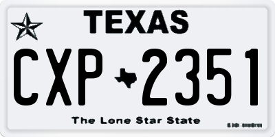 TX license plate CXP2351