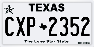 TX license plate CXP2352