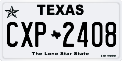 TX license plate CXP2408