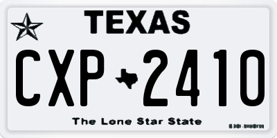 TX license plate CXP2410